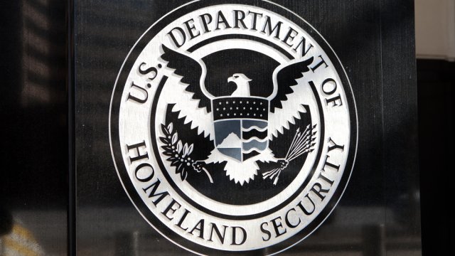 Department of Homeland Security Seal located outside the US Immigration and Customs Enforcement Headquarters in Washington