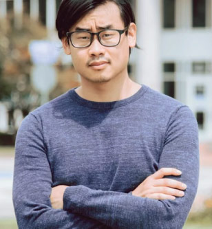 Portrait of male college student