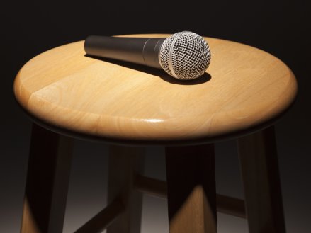 Microphone in spotlight