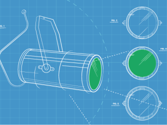 a technical diagram of a spotlight